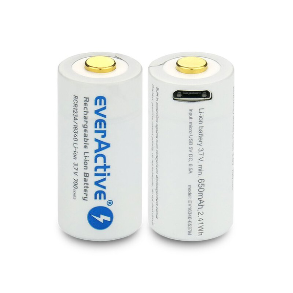 Zdjęcie produktu: everActive 16340 3,7V Li-ion 700mAh microUSB