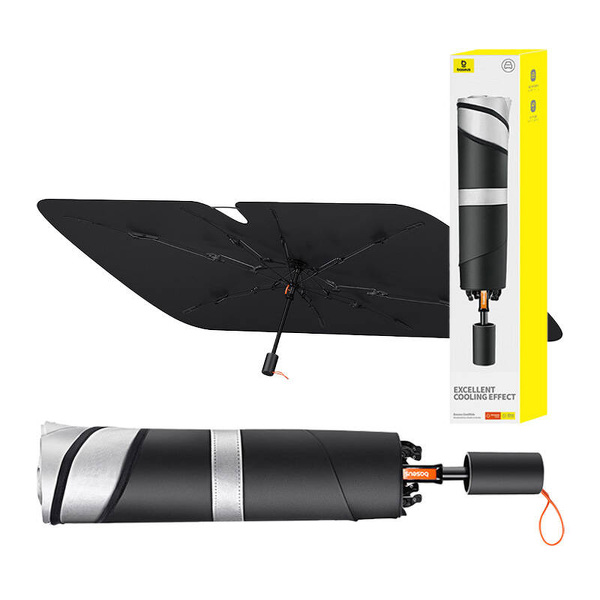 Zdjęcie produktu: Samochodowy parasol przeciwsłoneczny Baseus CoolRide - czarny (C20656101111-00)