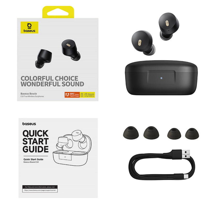 Słuchawki TWS Baseus Bowie E18 czarne