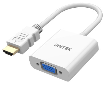 Miniatura produktu: Adapter HDMI do VGA Unitek FullHD 60Hz - biały (Y-6333C01)