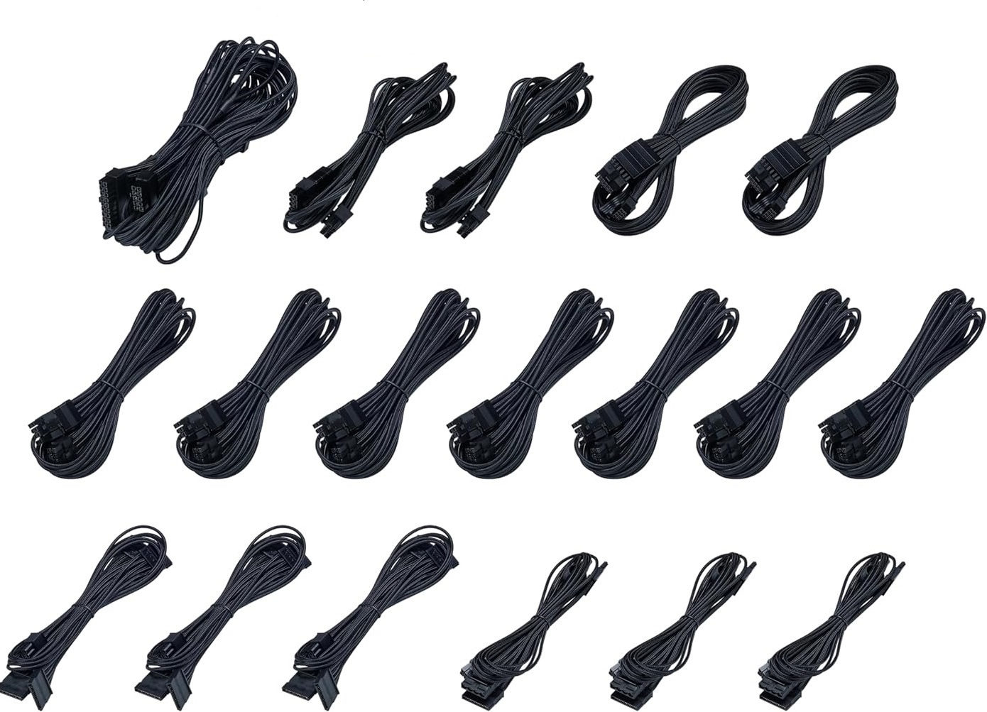 Zestaw kabli do zasilaczy Phanteks Revolt Black Individually Sleeved Cables (PH-CBKT-CO_BK01) Zestaw kabli do zasilaczy Phanteks Revolt Black Individually Sleeved Cables (PH-CBKT-CO_BK01)