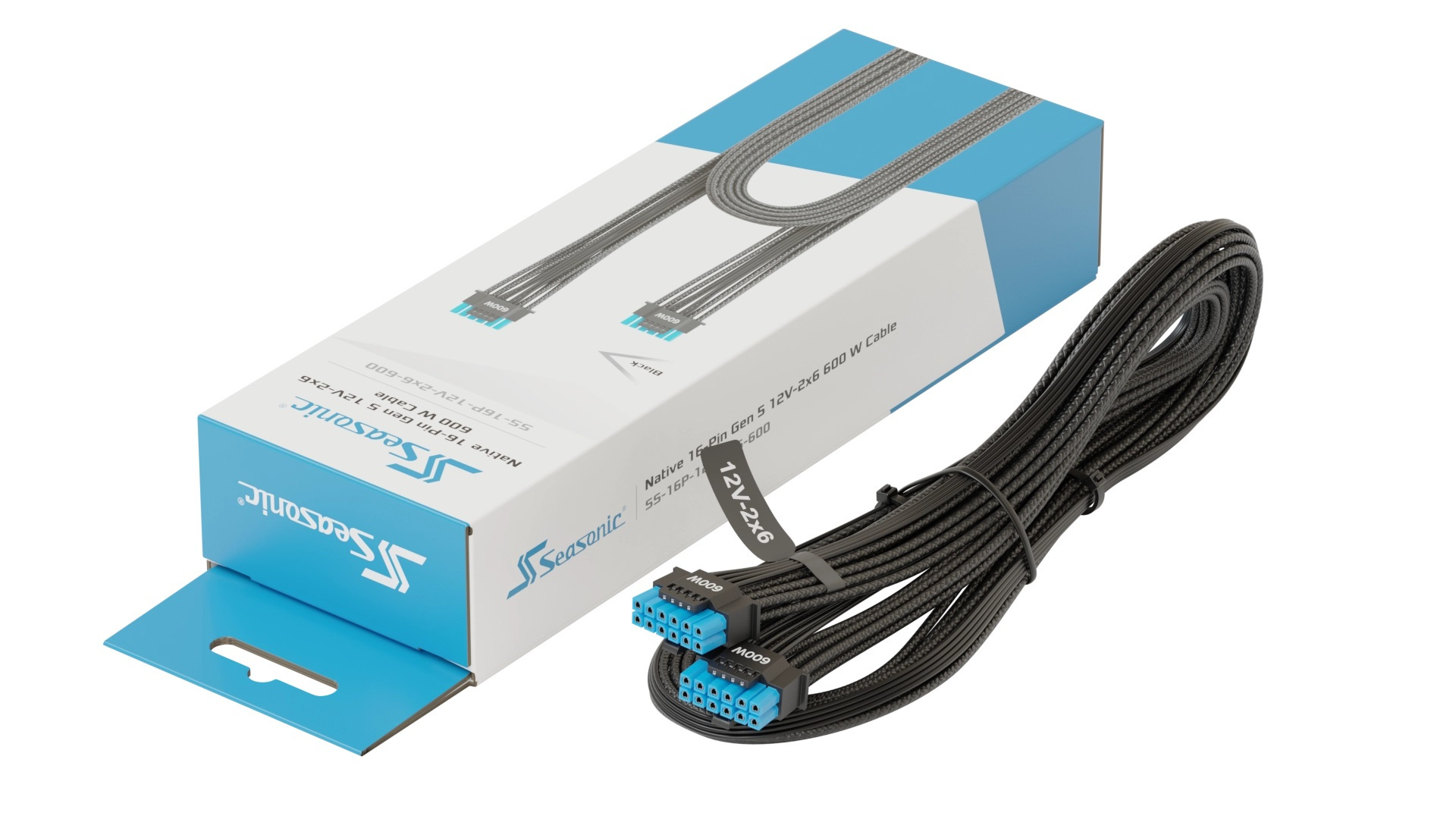 Kabel Seasonic 16-pin Gen 5 12V-2x6 Black 600W 700mm (SS-16P-12V-2x6-600)