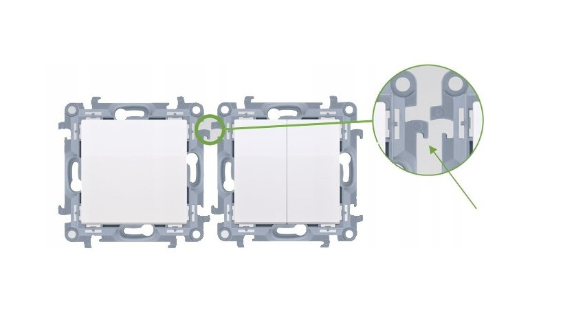 Simon 10 Łącznik schodowy podwójny, 10AX, biały