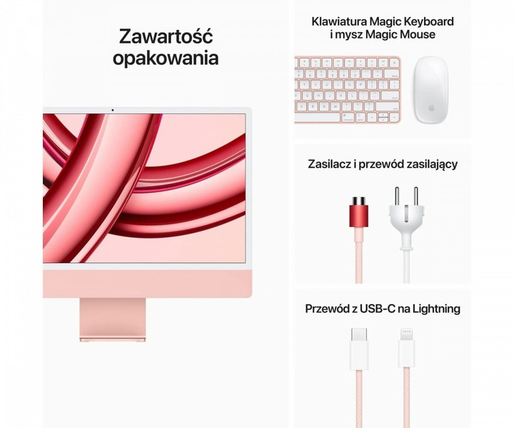 Zdjęcie produktu: Apple iMac 24" 4,5K M3(8/8)/8GB/256GB Pink