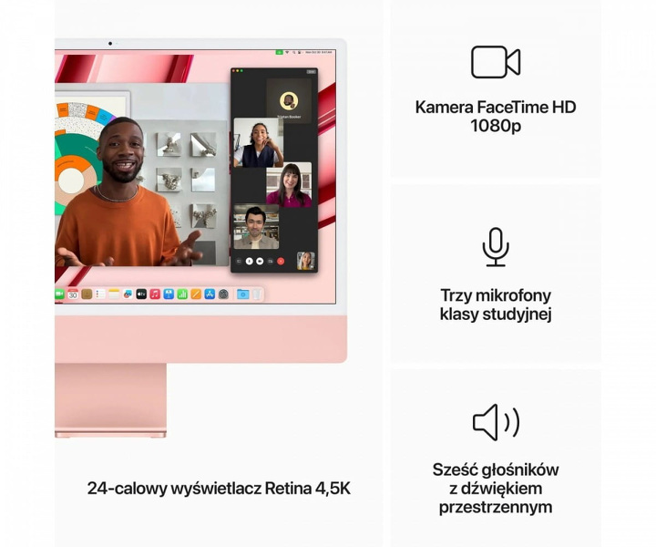 Zdjęcie produktu: Apple iMac 24" 4,5K M3(8/8)/8GB/256GB Pink