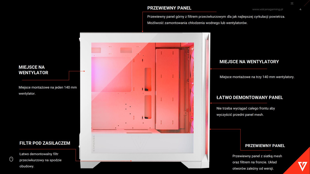 Zdjęcie produktu: Obudowa komputerowa Volcano Expanse T NF Czarna