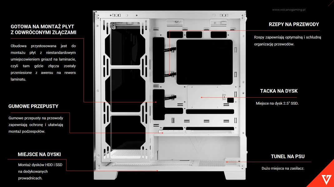 Zdjęcie produktu: Obudowa komputerowa Volcano Space NF Biała