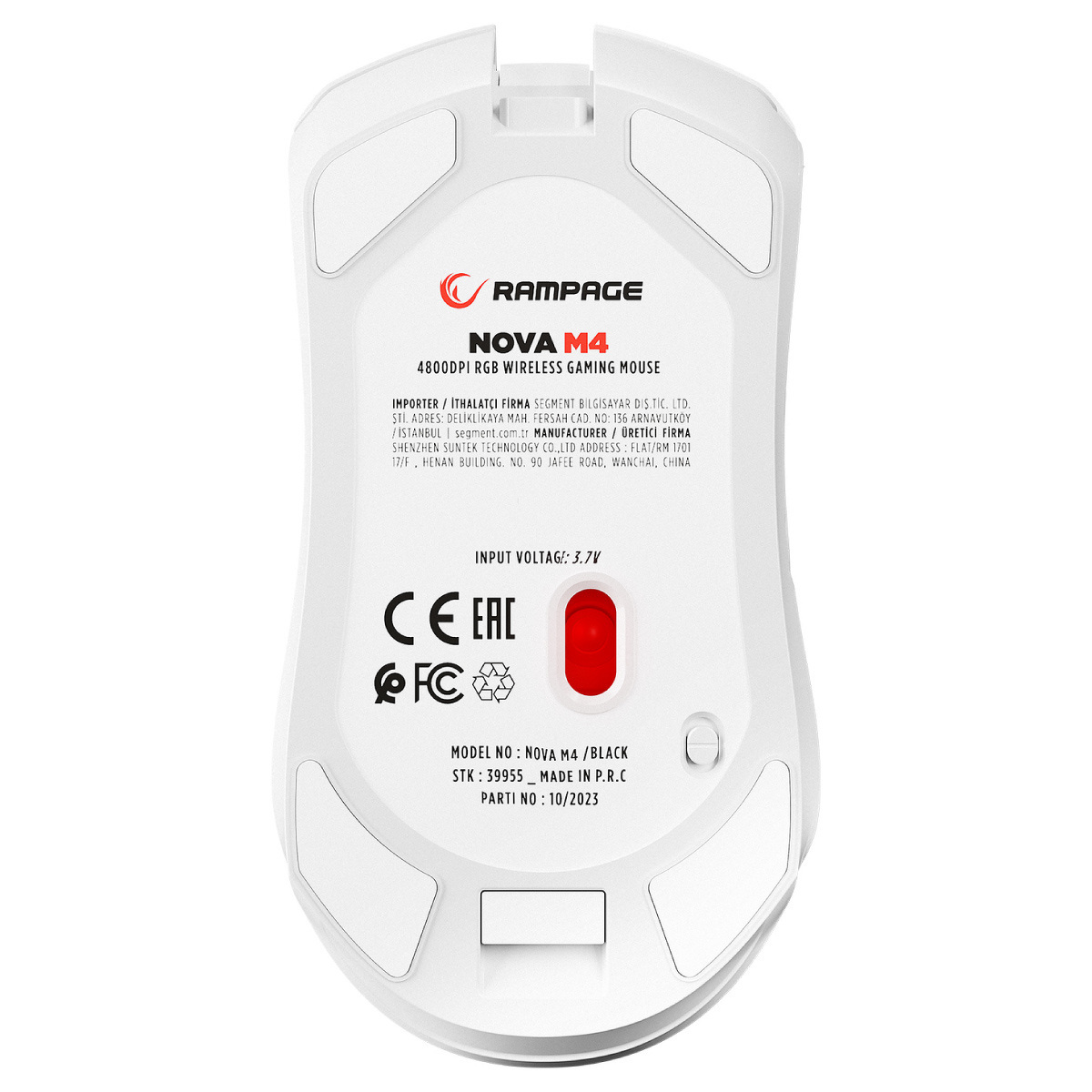 Mysz bezprzewodowa Rampage NOVA M4 gamingowa RGB USB Sensor optyczny biała Mysz bezprzewodowa Rampage NOVA M4 gamingowa RGB USB Sensor optyczny biała