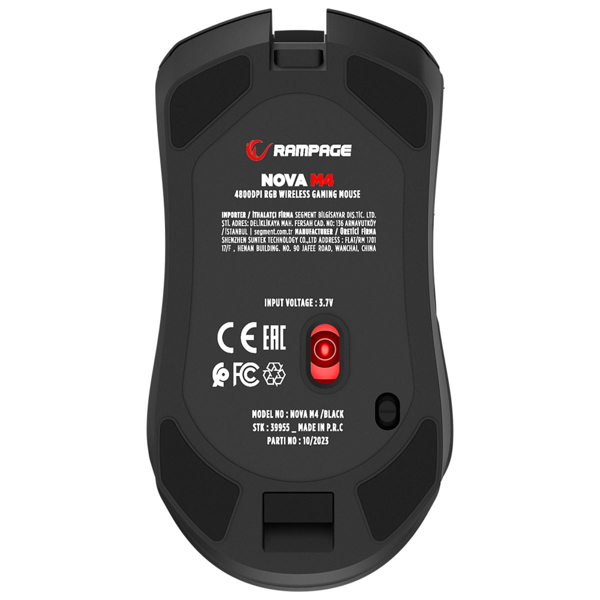 Mysz bezprzewodowa Rampage NOVA M4 gamingowa RGB USB Sensor optyczny czarna