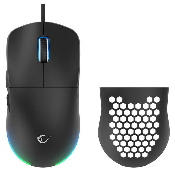 Zdjęcie produktu: Mysz przewodowa Rampage BLINK gamingowa USB RGB sensor optyczny 825F czarna 12800 dpi Zdjęcie produktu: Mysz przewodowa Rampage BLINK gamingowa USB RGB sensor optyczny 825F czarna 12800 dpi