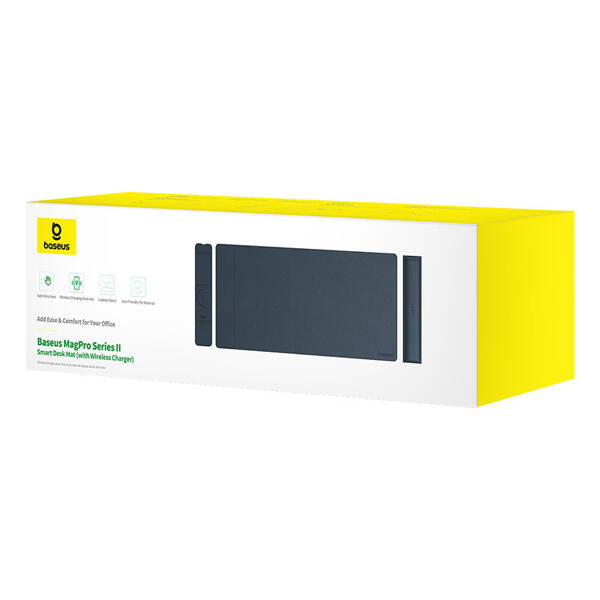 Mata na biurko Baseus MagPro Series II BS-PS037 z podpórką na nadgarstki i ładowarką indukcyjną - czarna