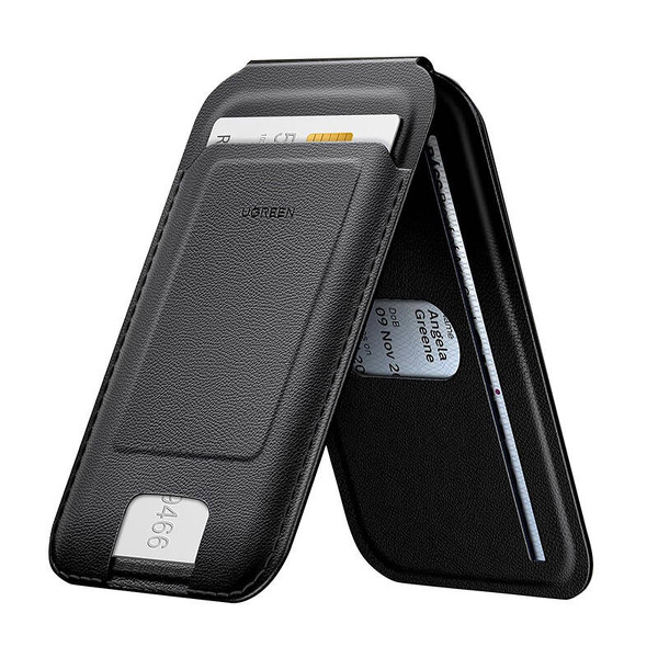Zdjęcie produktu: Portfel magnetyczny z funkcją podstawki do iPhone MagSafe, Ugreen LP836, skórzany (czarny) Zdjęcie produktu: Portfel magnetyczny z funkcją podstawki do iPhone MagSafe, Ugreen LP836, skórzany (czarny)