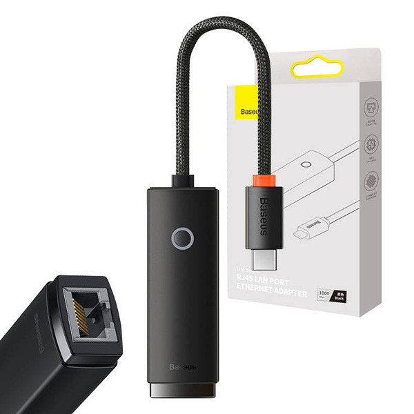 Zdjęcie produktu: Adapter USB TYP-C to Ethernet 10/100/1000 Baseus Lite Series (WKQX000301)