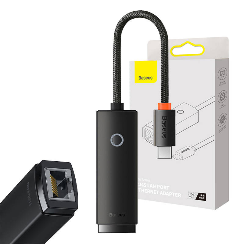 Adapter USB TYP-C to Ethernet 10/100 Baseus Lite Series (WKQX000201)