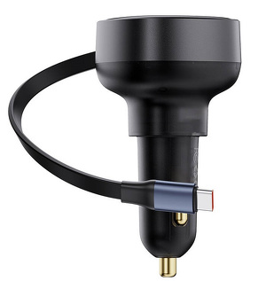 Miniatura produktu: Ładowarka samochodowa Baseus Enjoyment Pro z kablem USB-C, 60W (czarna) (C00057802111-01)
