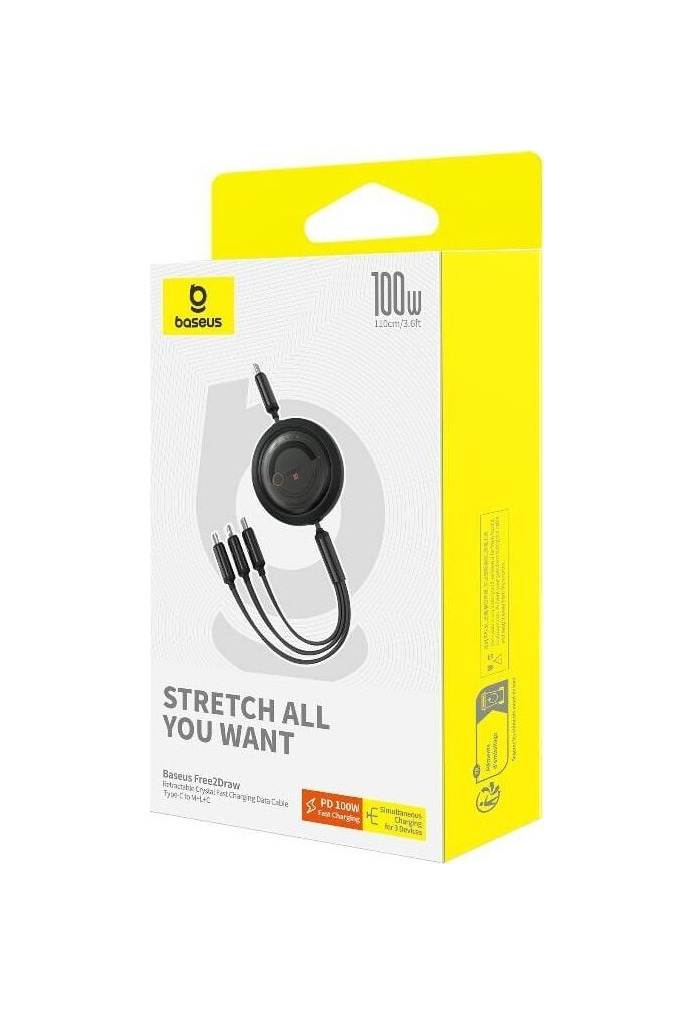 Przewód zwijany USB-C - Lightning/USB-C/micro USB 100W