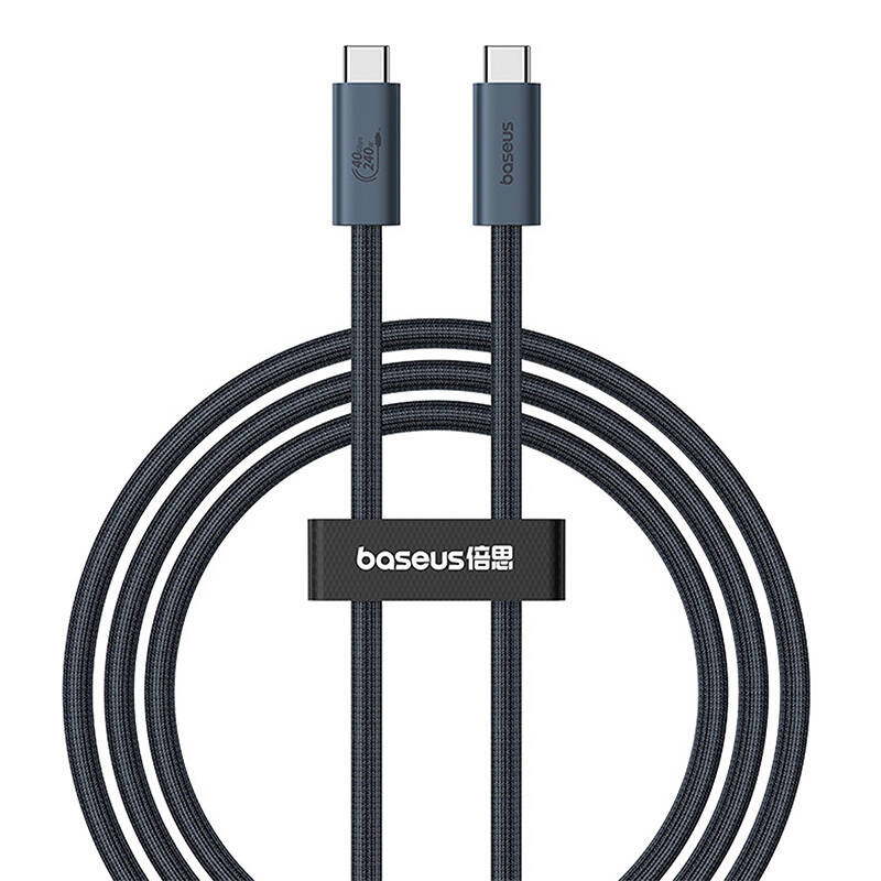 Kabel przewód Baseus CB000068 USB-C 4.0 - USB-C 240W PD 8K 60Hz 1m - czarny Kabel przewód Baseus CB000068 USB-C 4.0 - USB-C 240W PD 8K 60Hz 1m - czarny