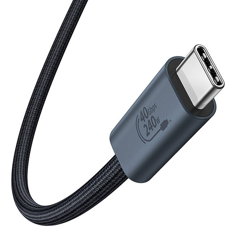 Kabel przewód Baseus CB000068 USB-C 4.0 - USB-C 240W PD 8K 60Hz 1m - czarny Kabel przewód Baseus CB000068 USB-C 4.0 - USB-C 240W PD 8K 60Hz 1m - czarny