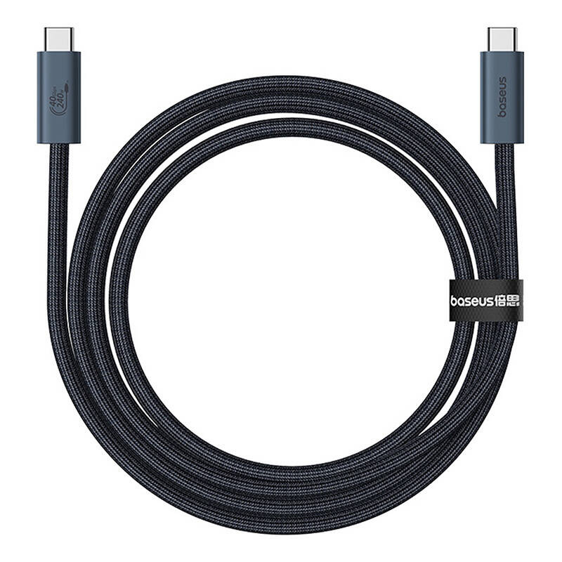 Kabel przewód Baseus CB000068 USB-C 4.0 - USB-C 240W PD 8K 60Hz 1m - czarny Kabel przewód Baseus CB000068 USB-C 4.0 - USB-C 240W PD 8K 60Hz 1m - czarny