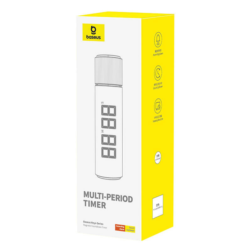 Minutnik cyfrowy Baseus Heyo Series magnetyczny z funkcją stopera - czarny