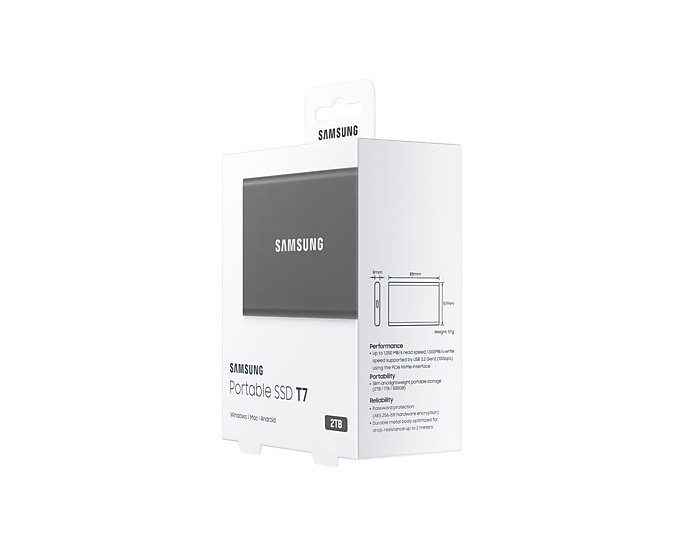 Dysk przenośny Samsung Portable SSD T7 2TB szary
