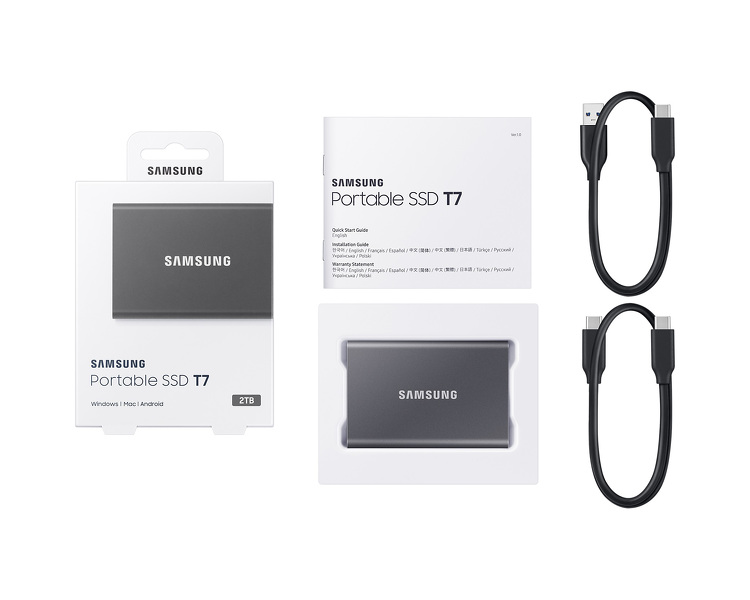 Zdjęcie produktu: Dysk przenośny Samsung Portable SSD T7 2TB szary
