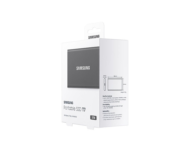 Zdjęcie produktu: Dysk przenośny Samsung Portable SSD T7 2TB szary