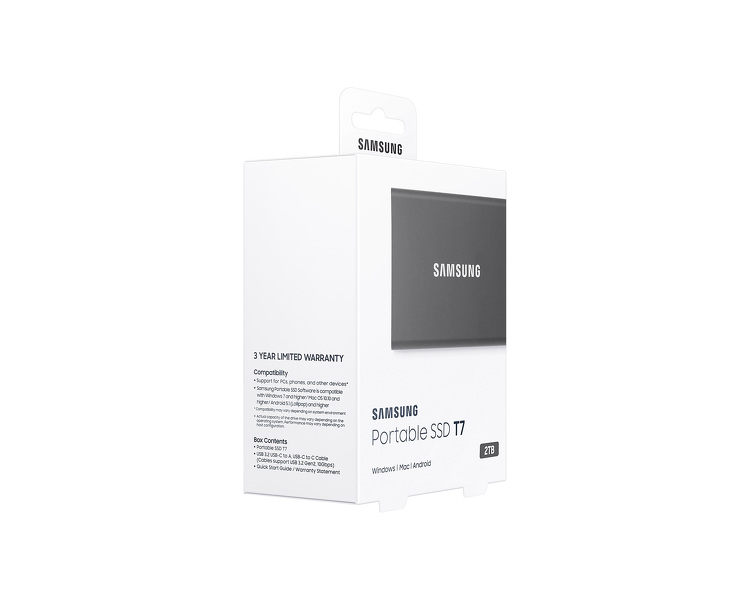 Zdjęcie produktu: Dysk przenośny Samsung Portable SSD T7 2TB szary
