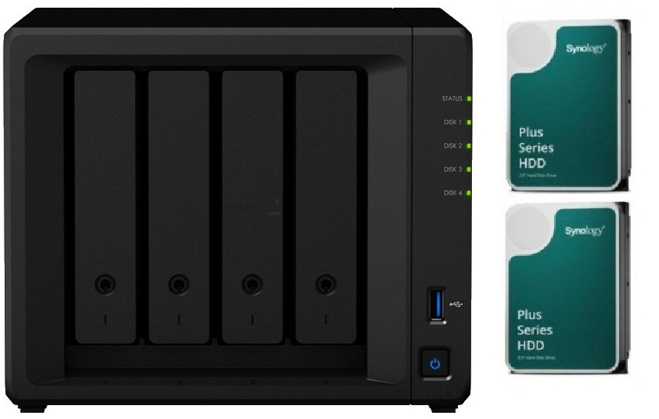 Zdjęcie produktu: Serwer plików Synology DS423+ 4-bay, 2 x Dysk Synology HAT3310-8T 8TB 256MB 5400 obr./min Bundle