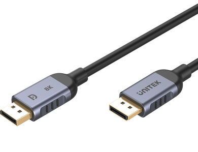 Miniatura produktu: Przewód DisplayPort M/M Unitek 1.4 8k 60hz, 4k 240hz, HDR, HDCP 2.3, DSC 1.2, 2m (C1628GY01-2M)