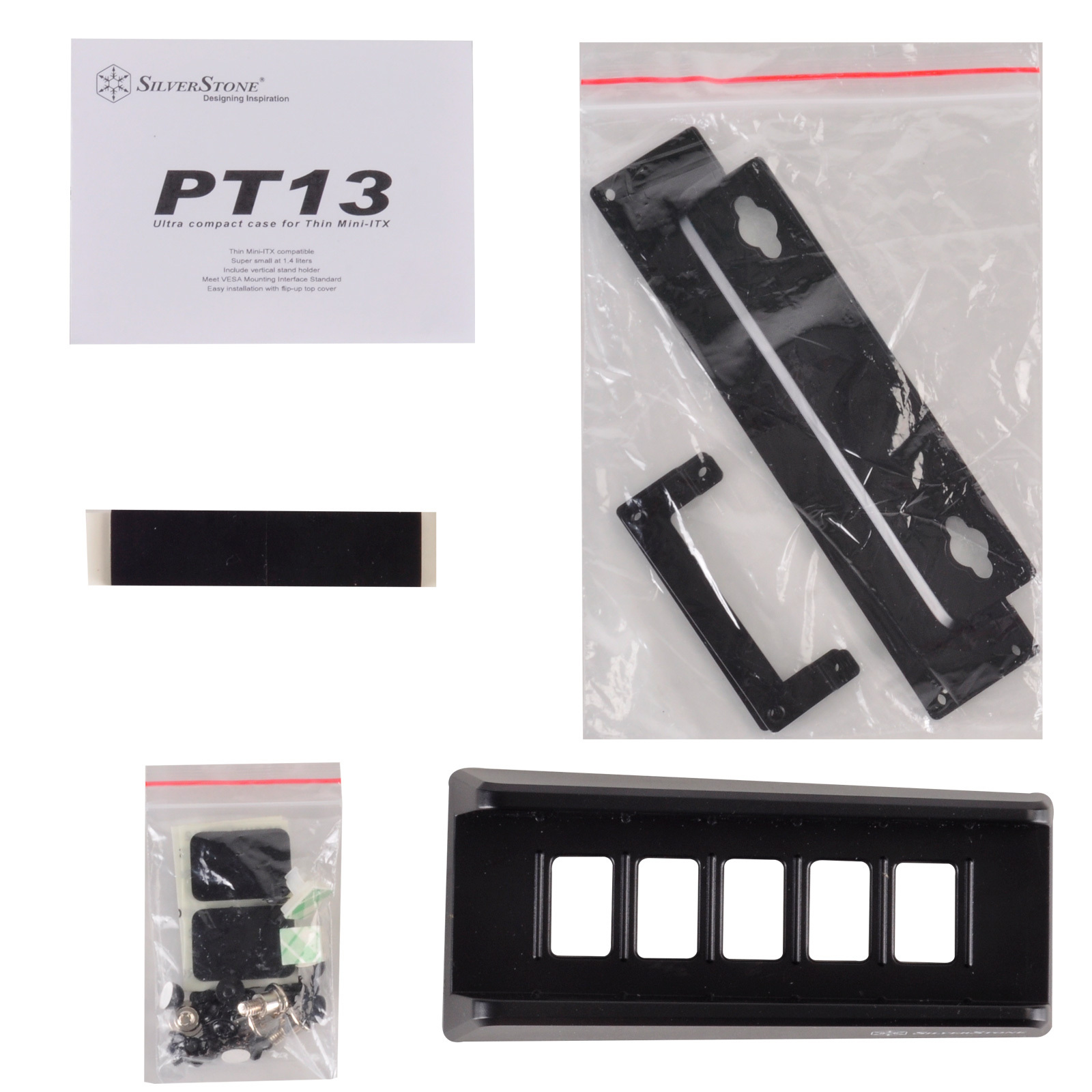 Obudowa do komputera SilverStone Petit PT13 Thin-Mini-ITX Czarna