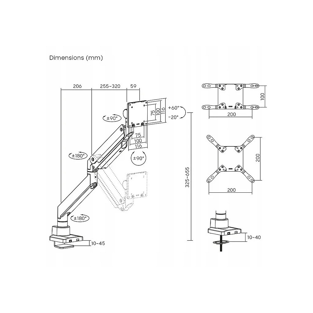 Uchwyt do monitora LCD Maclean, 17