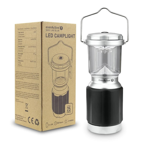 Zdjęcie produktu: Bateryjna latarka kempingowa LED everActive basic line EL-25