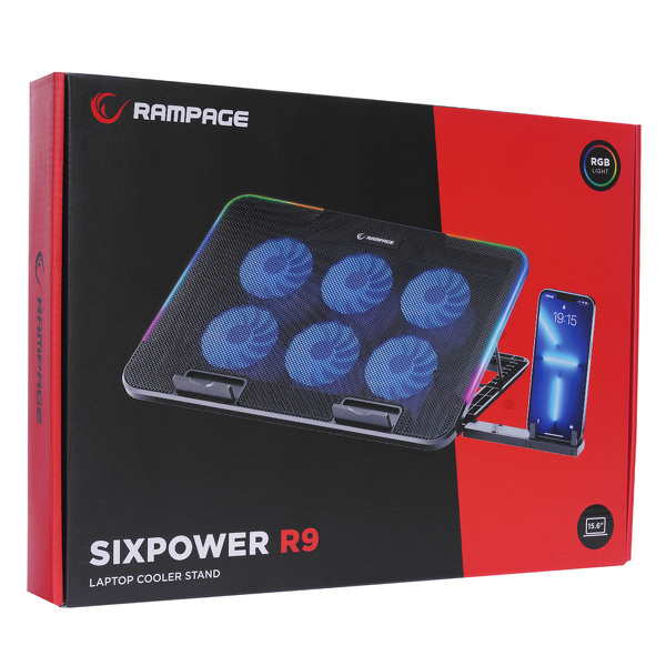 Zdjęcie produktu: Podstawka chłodząca pod laptopa Rampage Sixpower R9 15,6