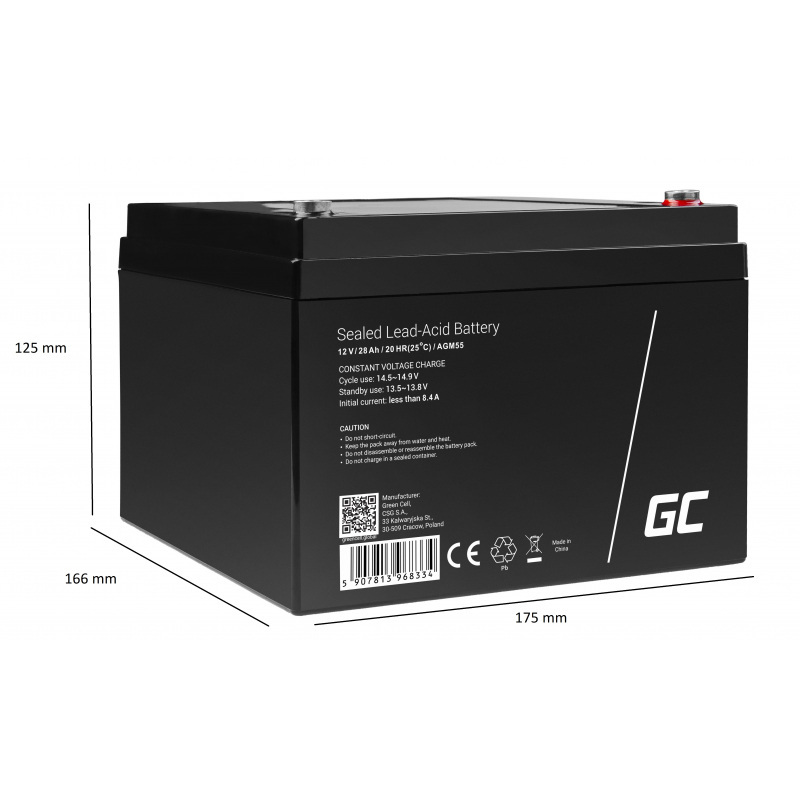 Green Cell AGM VRLA 12V 28Ah bezobsługowy akumulator