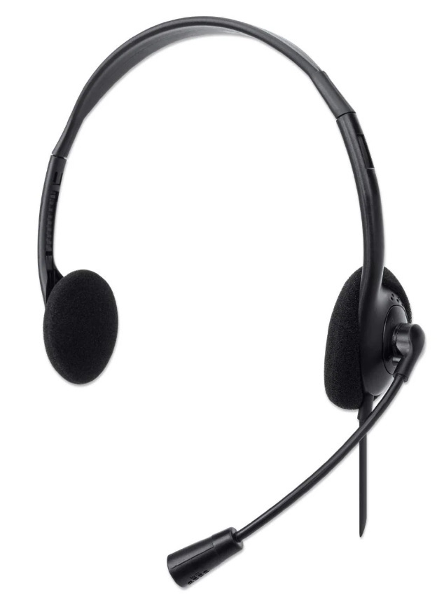 MANHATTAN Słuchawki z mikrofonem USB Black OEM