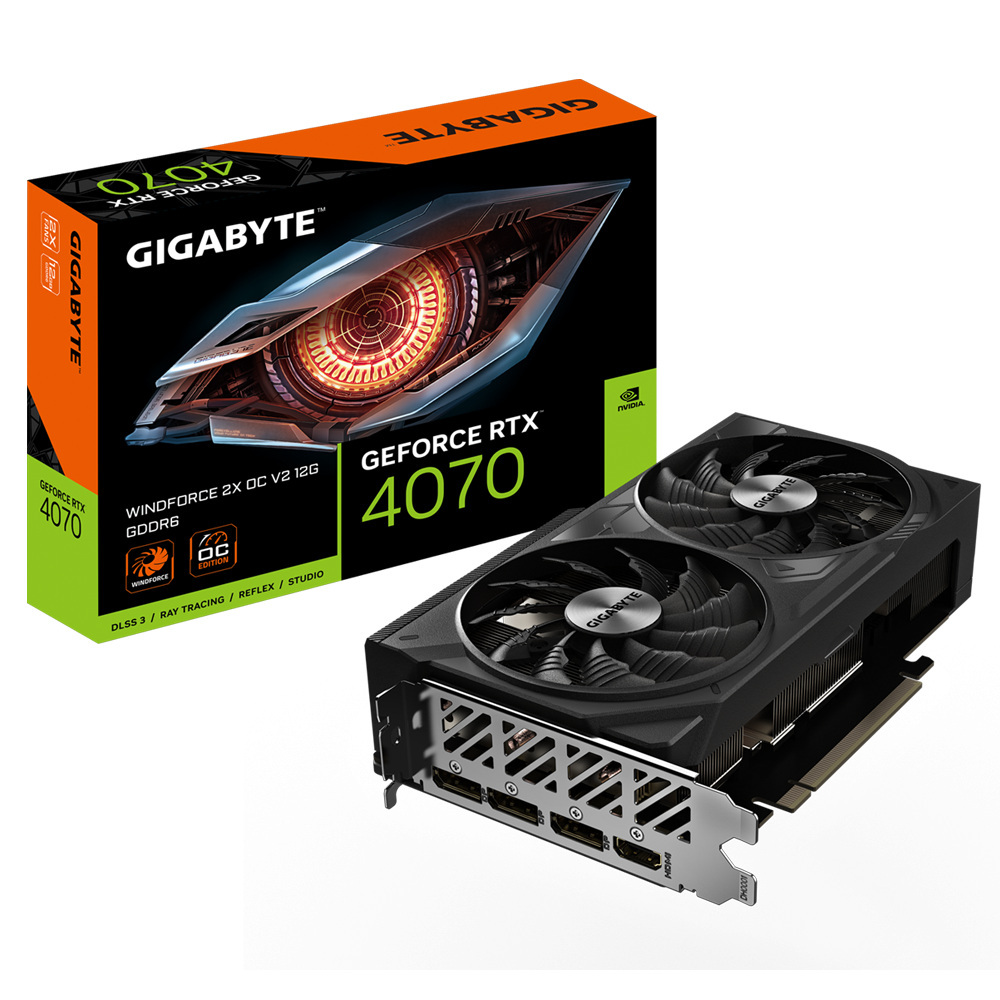 Gigabyte GeForce RTX 4070 WINDFORCE OC V2 12GB GDDR6 DLSS 3 (GV-N4070WF2OCV2-12GD) Gigabyte GeForce RTX 4070 WINDFORCE OC V2 12GB GDDR6 DLSS 3 (GV-N4070WF2OCV2-12GD)