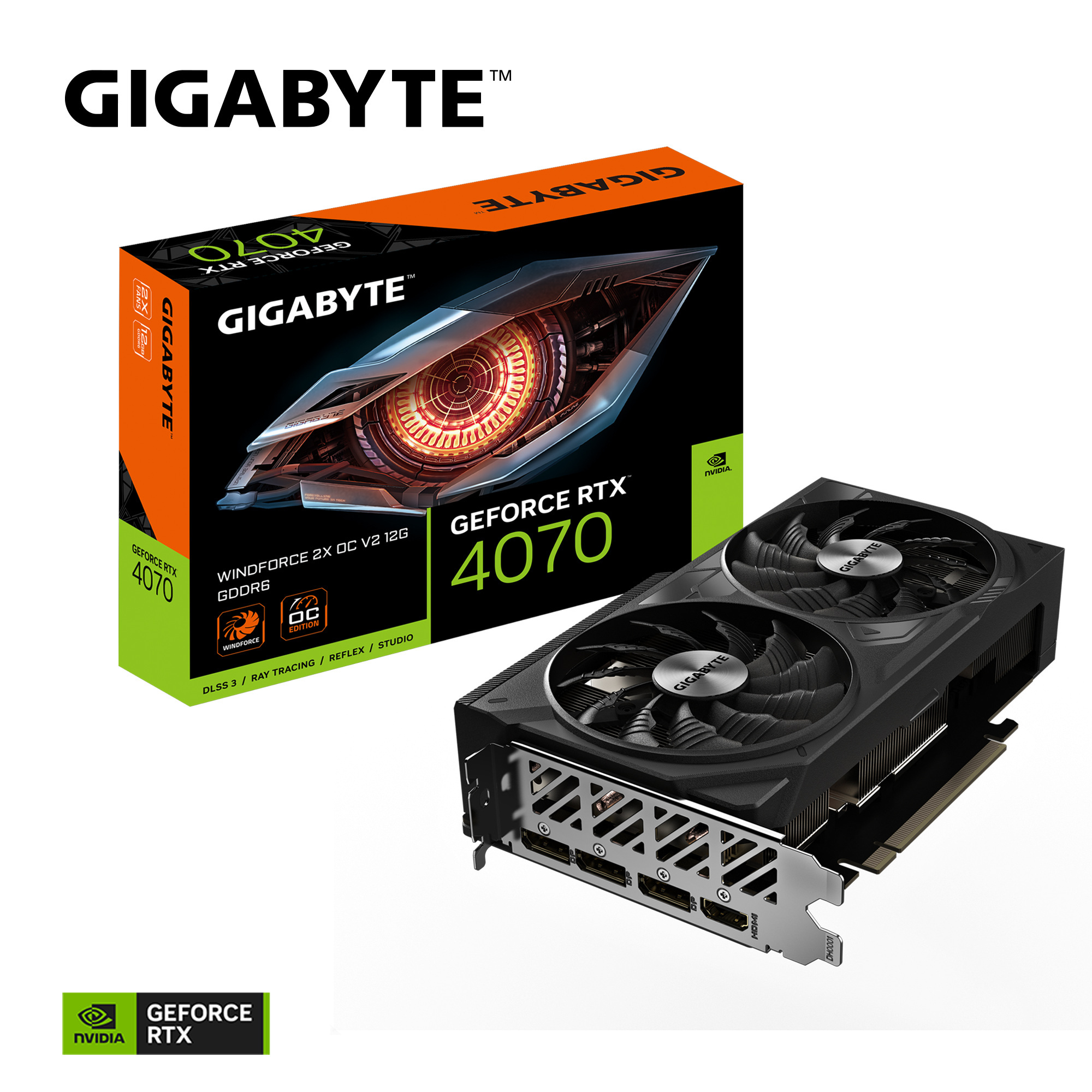 Gigabyte GeForce RTX 4070 WINDFORCE OC V2 12GB GDDR6 DLSS 3 (GV-N4070WF2OCV2-12GD) Gigabyte GeForce RTX 4070 WINDFORCE OC V2 12GB GDDR6 DLSS 3 (GV-N4070WF2OCV2-12GD)
