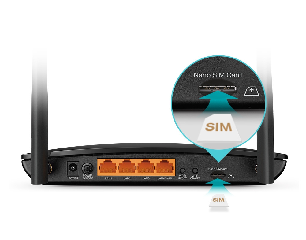 TP-Link Archer MR500 Wireless AC1200 LTE router 3xLAN 1xLAN/WAN 1xNanoSIM