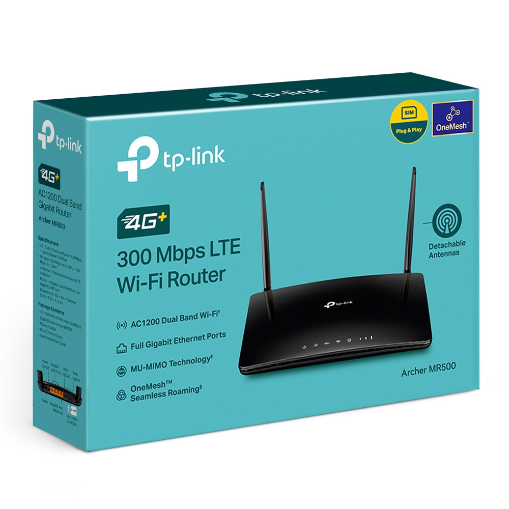 TP-Link Archer MR500 Wireless AC1200 LTE router 3xLAN 1xLAN/WAN 1xNanoSIM