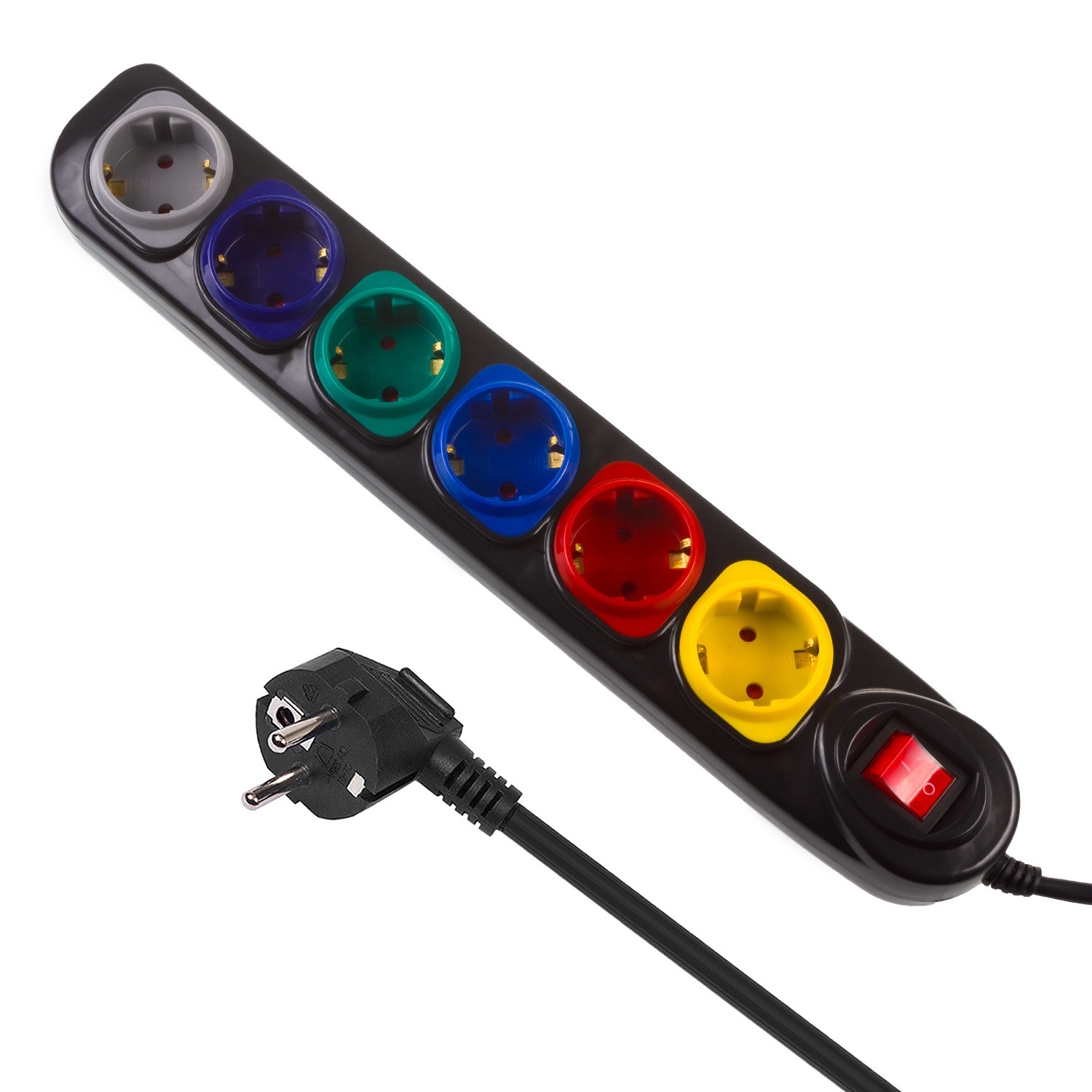 Maclean przedłużacz 6 gniazd z włącznikiem 1.5m MCE509B