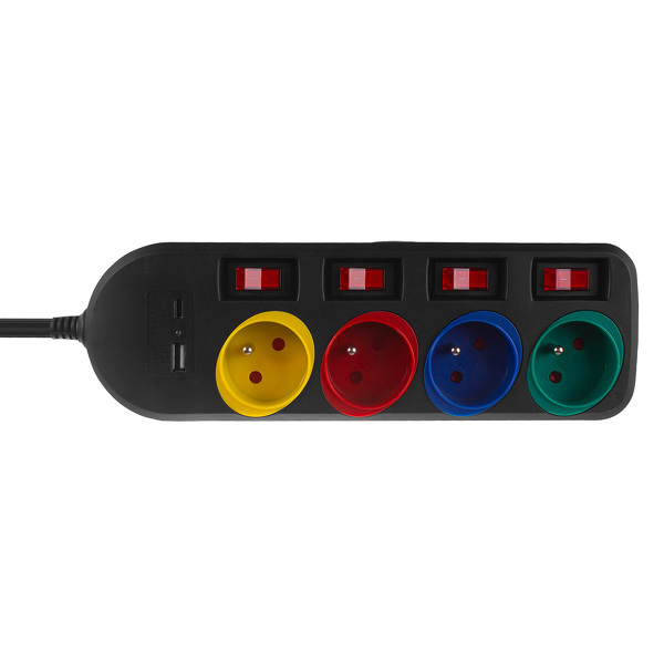 Zdjęcie produktu: Maclean przedłużacz 4 gniazda+USB A/C 1.5m czarna MCE508B Zdjęcie produktu: Maclean przedłużacz 4 gniazda+USB A/C 1.5m czarna MCE508B