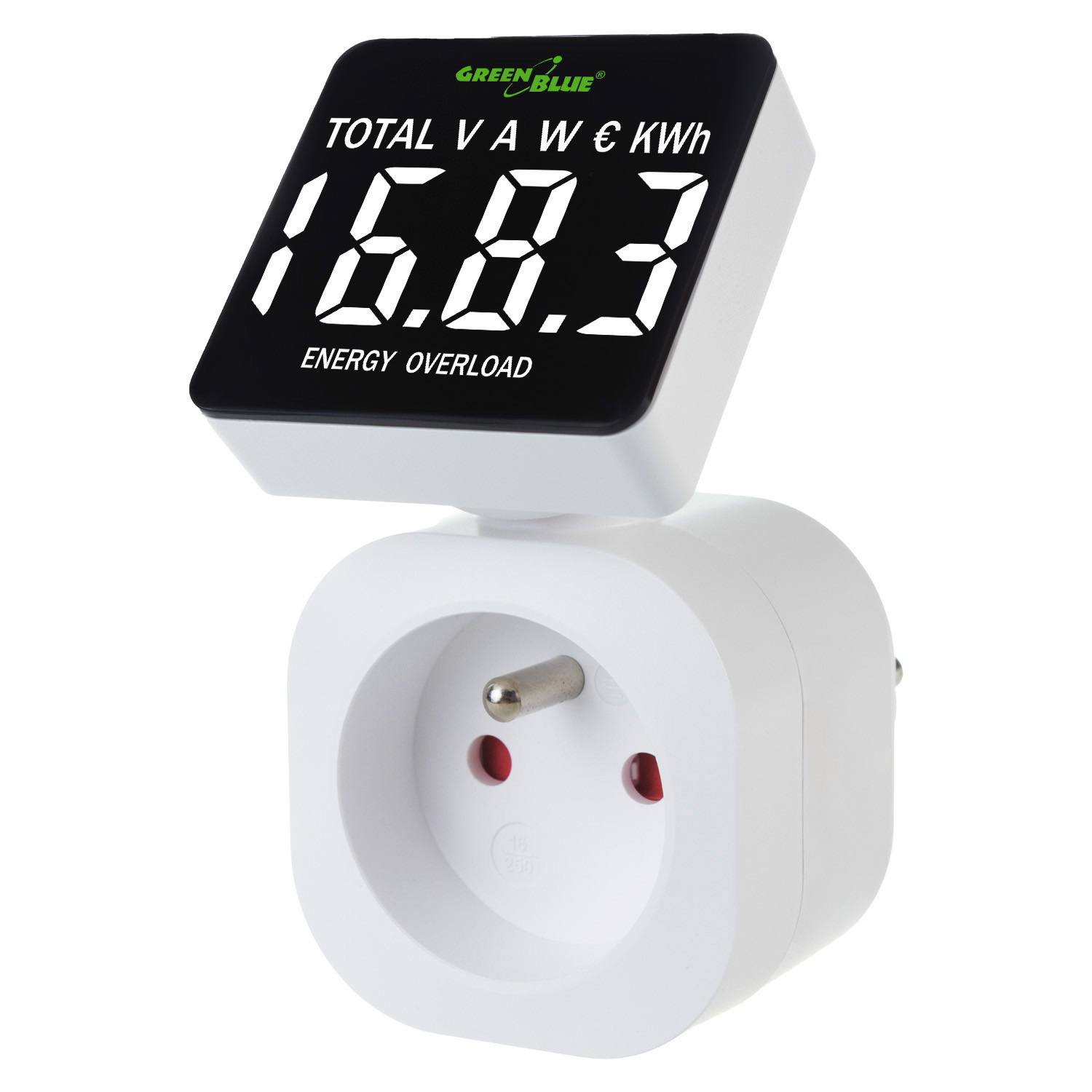 Miernik energii GreenBlue, watomierz, 16A, max. 3680W, podtrz.pamięci