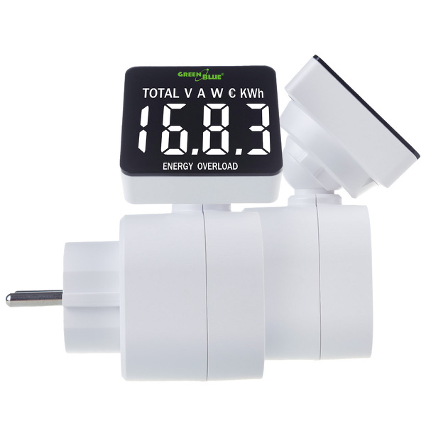 Zdjęcie produktu: Miernik energii GreenBlue, watomierz, 16A, max. 3680W, podtrz.pamięci