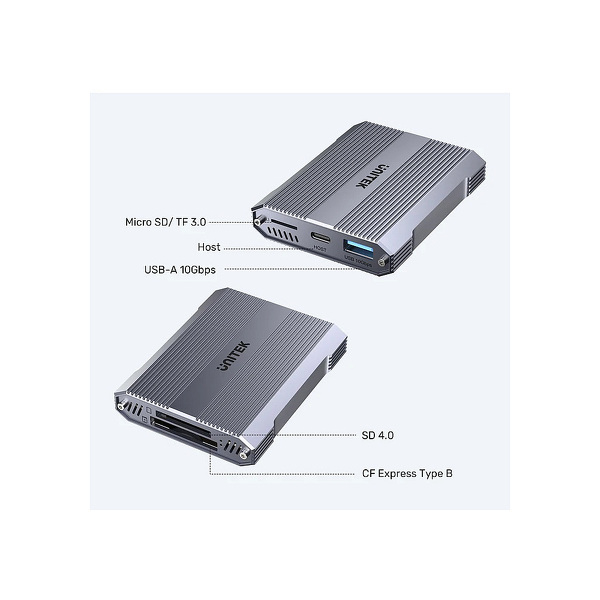 Zdjęcie produktu: Czytnik kart Unitek CF Express, SD/microSD, USBA 10 Gbs + HUB