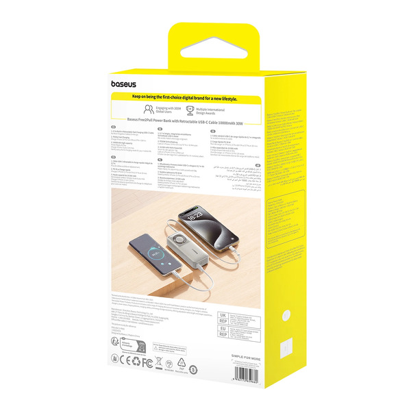 Zdjęcie produktu: Powerbank Baseus Free2Pull 10000mAh 30W  USB-C i kablem USB-C