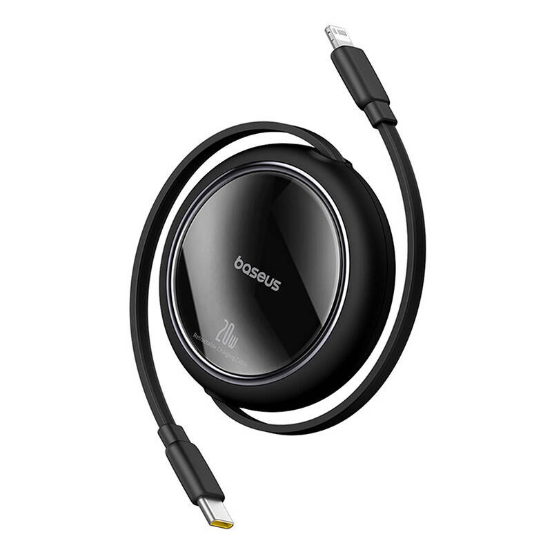 Kabel przewód Baseus Free2Pull zwijany USB-C do Lightning 20W 1m - czarny