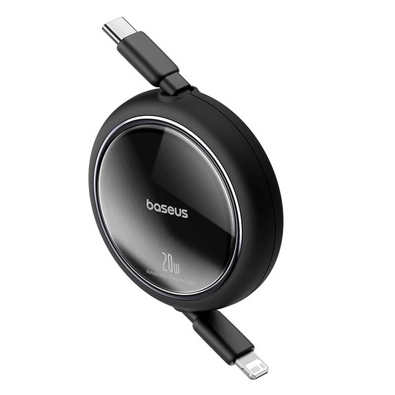 Kabel przewód Baseus Free2Pull zwijany USB-C do Lightning 20W 1m - czarny