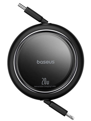 Miniatura produktu: Kabel przewód Baseus Free2Pull zwijany USB-C do Lightning 20W 1m - czarny