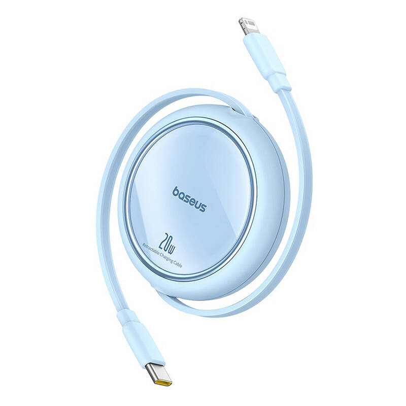 Kabel przewód Baseus Free2Pull zwijany USB-C do Lightning 20W 1m - niebieski